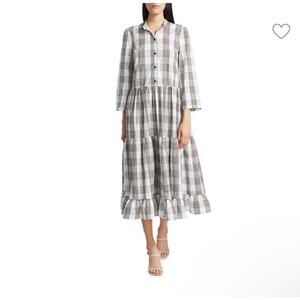 Baum und Pferdgarten Alexine Plaid Midi Dress Size 4 EUR 34 100% Cotton Organic